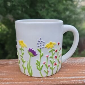 White and Yellow Botanical Dining Mug